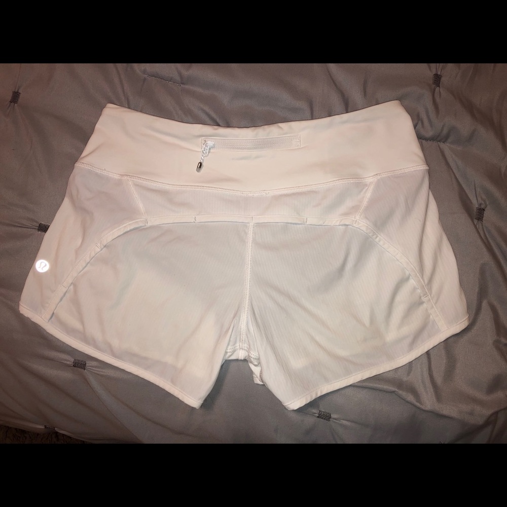 Lululemon white speed up shorts
